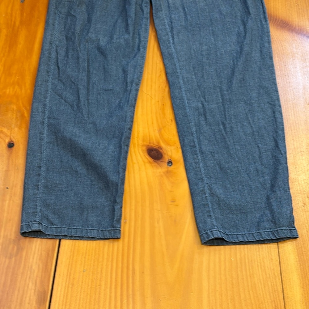 EILEEN FISHER XS Blue Chambray Organic Pull-On Pant Legging Side Pockets - Picture 3 of 7